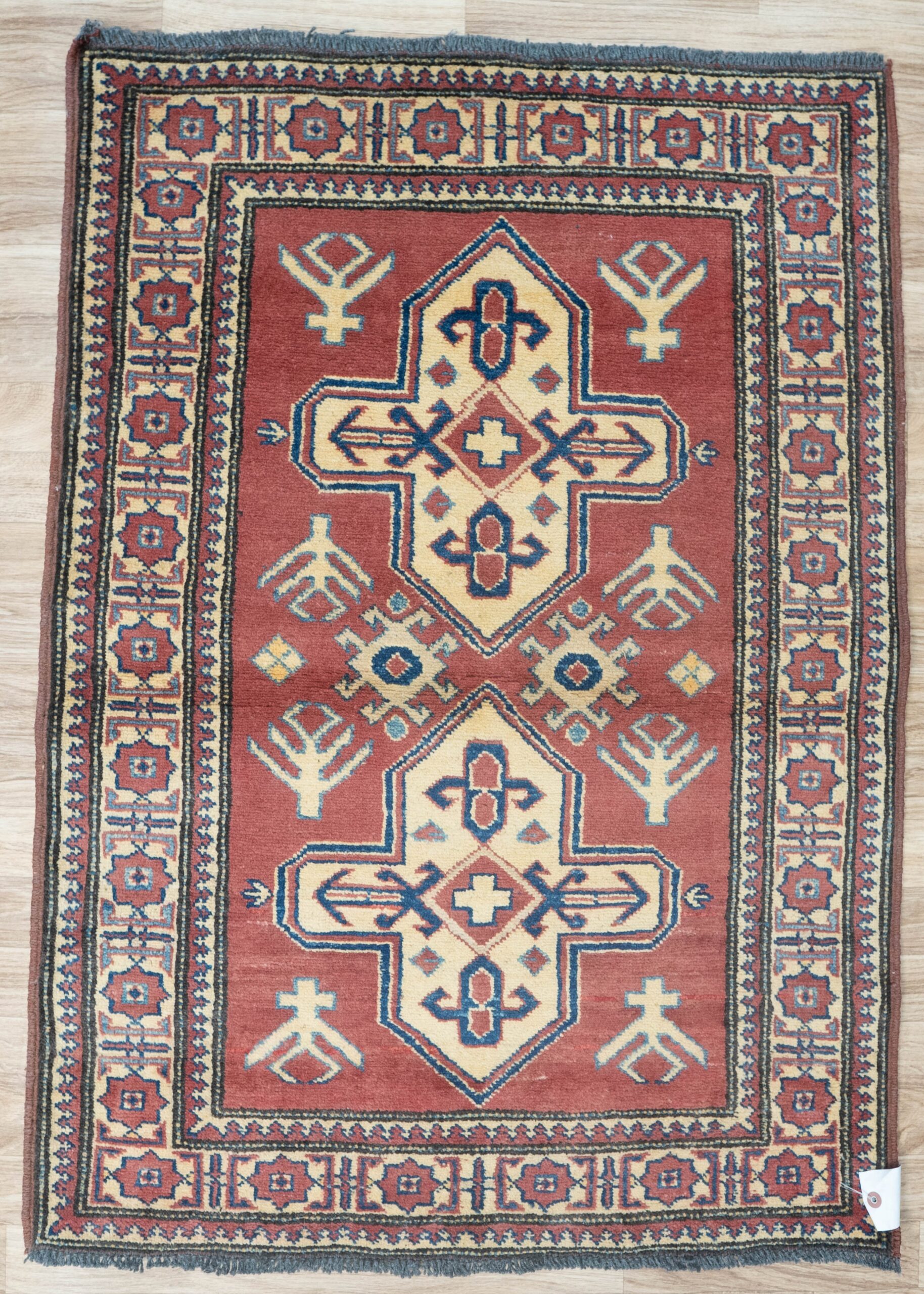 Kazak Wool Rug 3.9×2.4