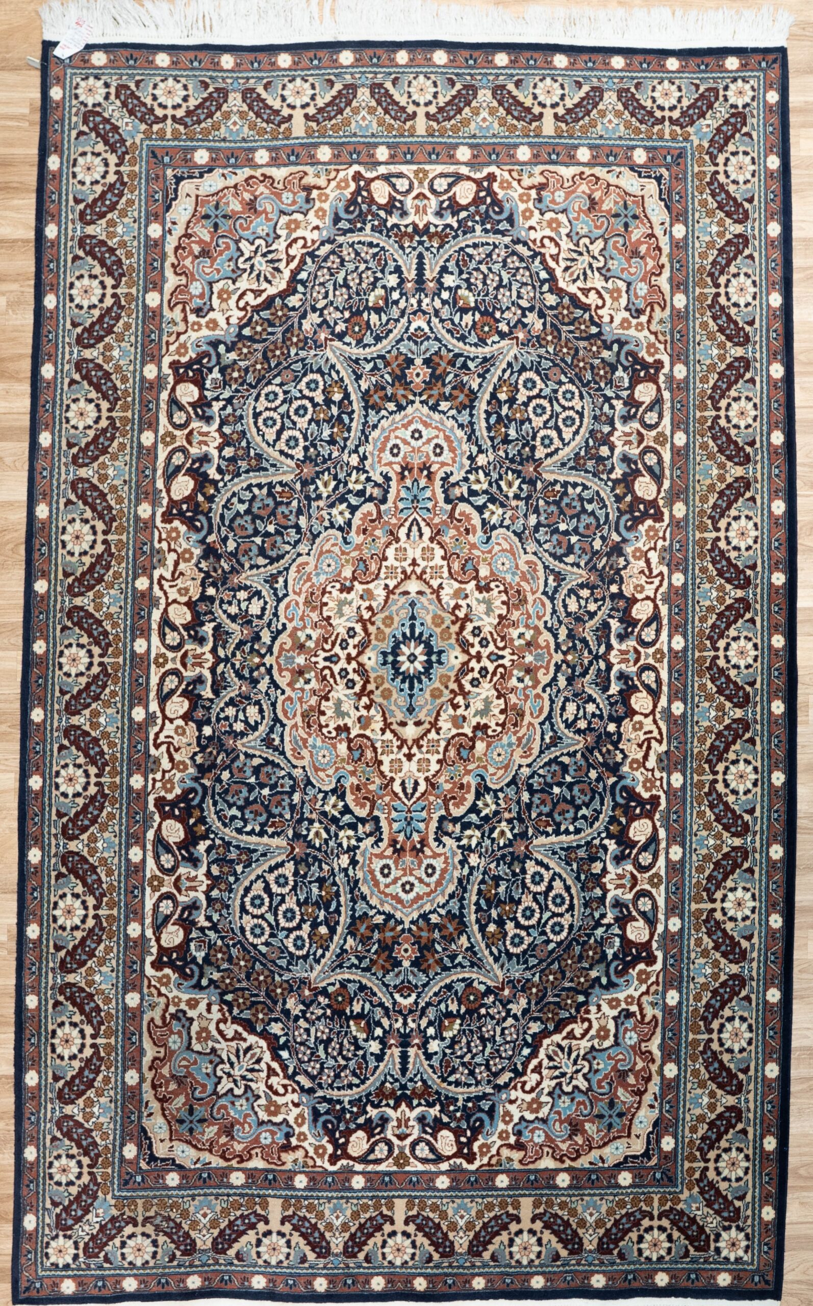Kashan Wool Silk Rug 6.5’x9.5′