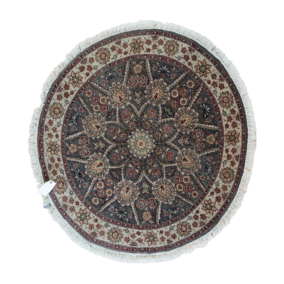 Moud Wool Silk Rug 4'x4'