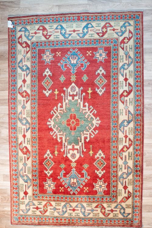 Kazak Wool Pile Rug 4’x6′