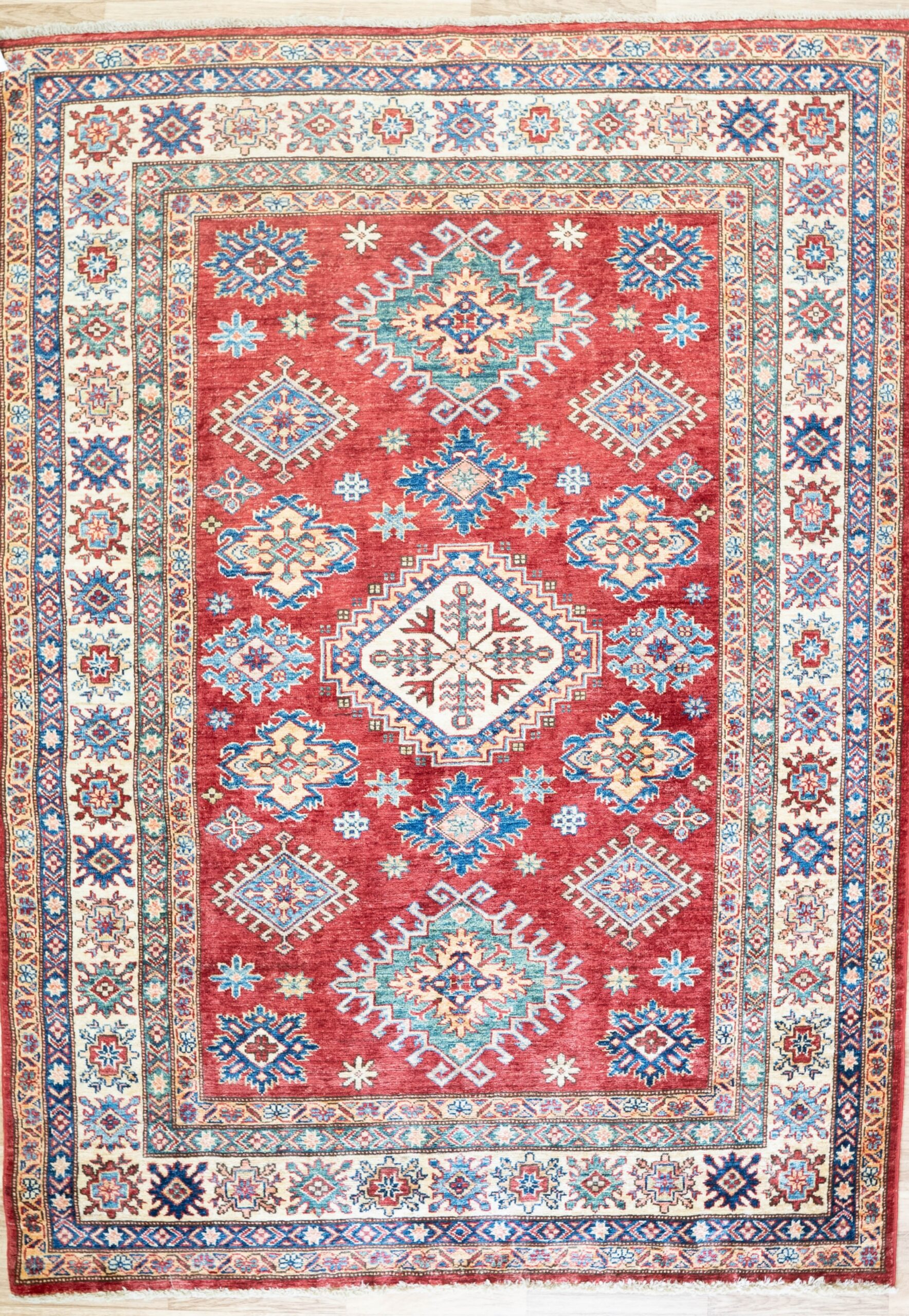Kazak Wool Rug 5’x6.6′